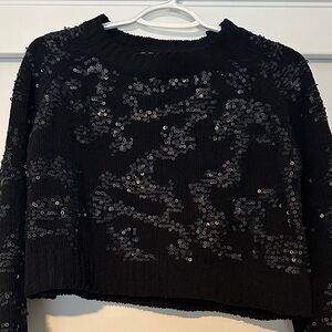 Black Sequin Women's Sweater